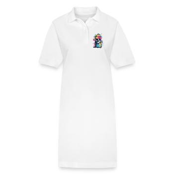 Skull Graffiti Spray Can - Stanley/Stella PAIGER Organic Women’s Polo Dress - white - Front
