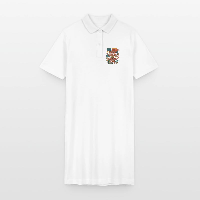 Reste calme et code activé – Chemise de codeur drôle Robe polo bio PAIGER Stanley/Stella Femme