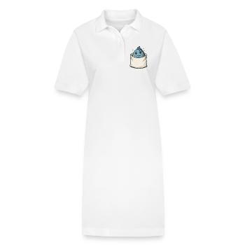 Sea animal fish in bag sad - Stanley/Stella PAIGER Organic Women’s Polo Dress - white - Front
