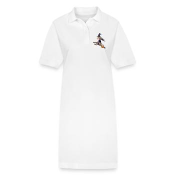 Sorcière sur un balai - Robe polo bio PAIGER Stanley/Stella Femme - blanc - Devant