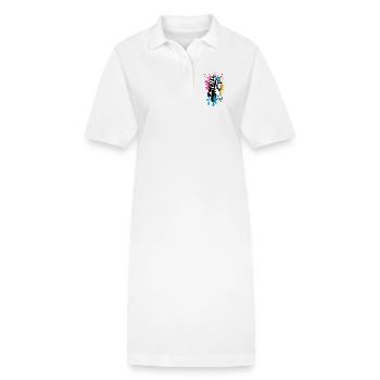 pulvérisateur de motifs de street art cool dans le style graffiti - Robe polo bio PAIGER Stanley/Stella Femme - blanc - Devant