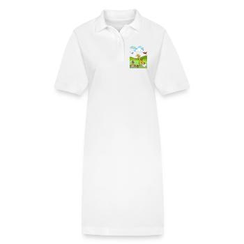Verspielte Safari-Tierszene - Stanley/Stella Frauen Bio-Polokleid PAIGER - Weiß - Vorne