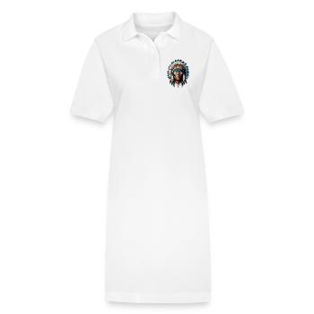 Amerikanischer Indianer Amerikanischer Indianer - Stanley/Stella Frauen Bio-Polokleid PAIGER - Weiß - Vorne