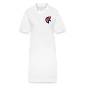 Horse - Stanley/Stella PAIGER Organic Women’s Polo Dress - white - Front