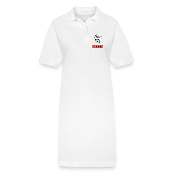 anniversaire. anniversaire décennie. humour. drôle - Robe polo bio PAIGER Stanley/Stella Femme - blanc - Devant