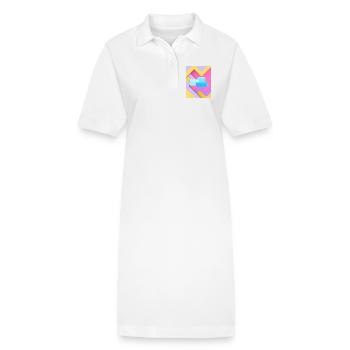 Pastellfarbenes geometrisches Pod-Design - Stanley/Stella Frauen Bio-Polokleid PAIGER - Weiß - Vorne