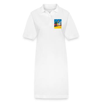 Tropische Stadt Skizze im Sonnenlicht - Stanley/Stella Frauen Bio-Polokleid PAIGER - Weiß - Vorne