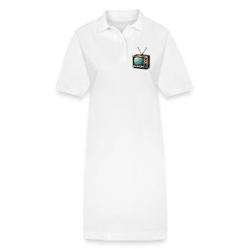 Retro Fernseher mit Antennen - Stanley/Stella Frauen Bio-Polokleid PAIGER - Weiß - Vorne
