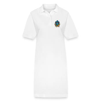 Tête de singe tropical néon - Robe polo bio PAIGER Stanley/Stella Femme - blanc - Devant