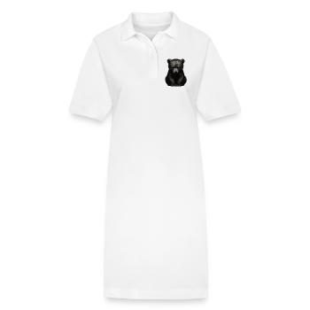 Dunkler Bärenjunge im Sitzen - Stanley/Stella Frauen Bio-Polokleid PAIGER - Weiß - Vorne