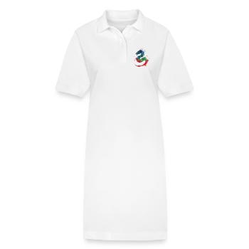 Regenbogen-Wasserdrachen Bunter Drache im Aquarell - Stanley/Stella Frauen Bio-Polokleid PAIGER - Weiß - Vorne