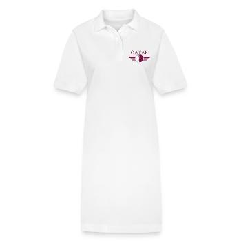 J’adore le Qatar, le design de style élégance - Robe polo bio PAIGER Stanley/Stella Femme - blanc - Devant
