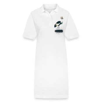Grue couronnée - Robe polo bio PAIGER Stanley/Stella Femme - blanc - Devant