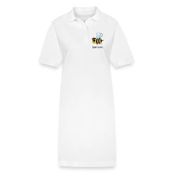 bee cool, l’abeille cool, l’abeille drôle, be cool - Robe polo bio PAIGER Stanley/Stella Femme - blanc - Devant