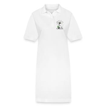 Marguerite sur fond : pétales blancs audacieux - Robe polo bio PAIGER Stanley/Stella Femme - blanc - Devant