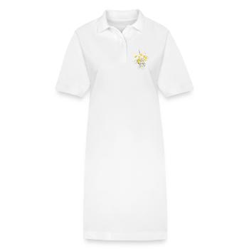 prairie de renoncules jaune vif pleine d’harmonie - Robe polo bio PAIGER Stanley/Stella Femme - blanc - Devant