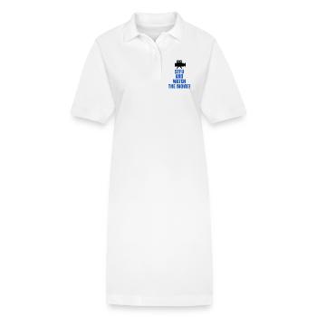 Movies Theater Streaming Statement Camera - Stanley/Stella PAIGER Organic Women’s Polo Dress - white - Front
