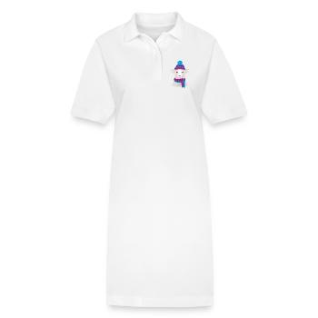 weißes Schaf mit bunter Pudelmütze & Strick Schal - Stanley/Stella Frauen Bio-Polokleid PAIGER - Weiß - Vorne