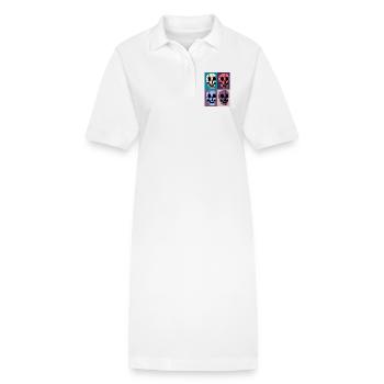 Carré de cranes - Robe polo bio PAIGER Stanley/Stella Femme - blanc - Devant