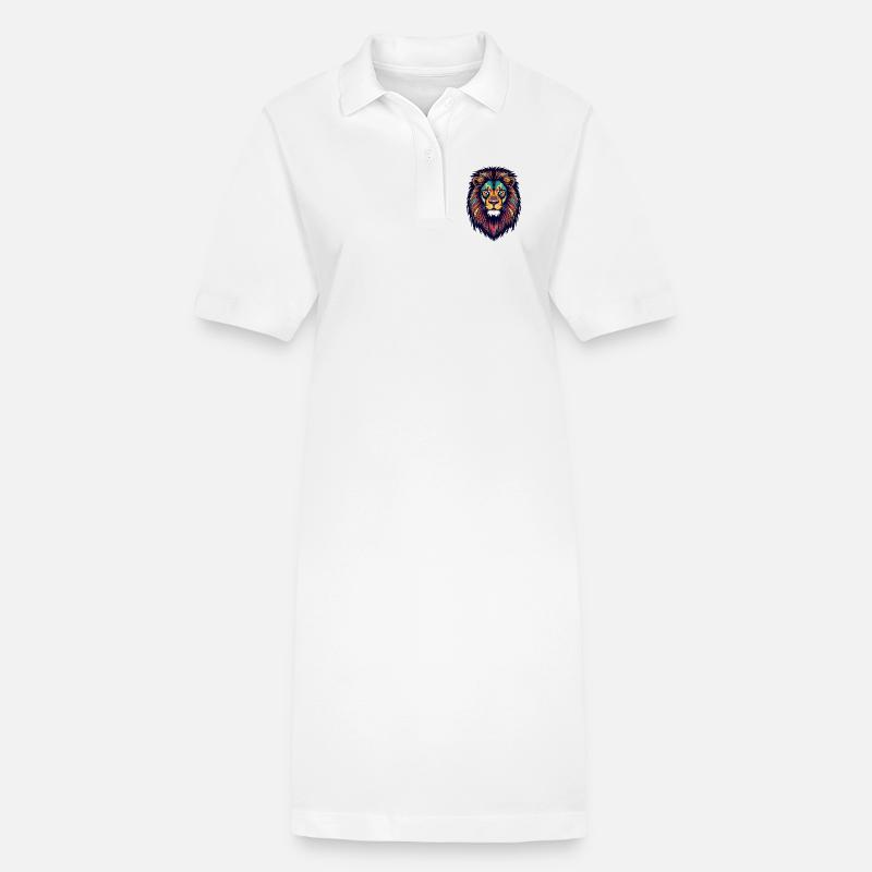 Leuchtender Löwe Farbexplosion - Stanley/Stella Frauen Bio-Polokleid PAIGER - Weiß