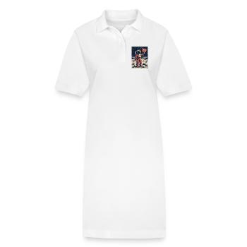 Astronaute avec message - Robe polo bio PAIGER Stanley/Stella Femme - blanc - Devant