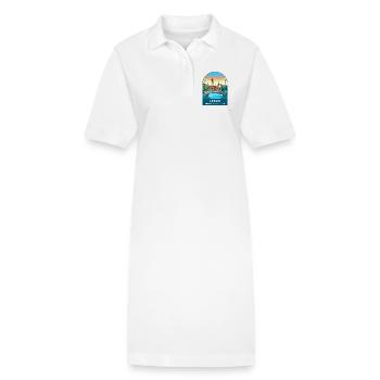 Leeds Skyline, Royaume-Uni, illustration de voyage du Yorkshire - Robe polo bio PAIGER Stanley/Stella Femme - blanc - Devant