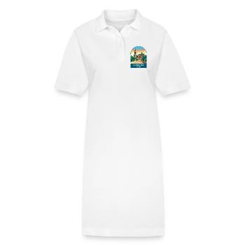 Art d’affiches de voyage vintage à Cordoue, Espagne - Robe polo bio PAIGER Stanley/Stella Femme - blanc - Devant