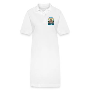 Manaus Brazil Amazone Opera House Travel Poster - Stanley/Stella PAIGER Organic Women’s Polo Dress - white - Front