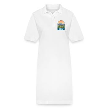 Mendoza Argentina Vineyard & Andes Travel Poster - Stanley/Stella PAIGER Organic Women’s Polo Dress - white - Front