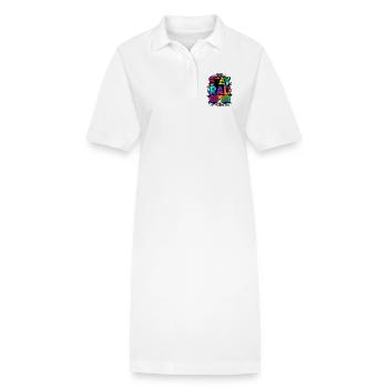 Costumes années 80 - Robe polo bio PAIGER Stanley/Stella Femme - blanc - Devant