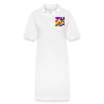 Mischung aus verrückten horizontalen Farben Farben - Stanley/Stella Frauen Bio-Polokleid PAIGER - Weiß - Vorne