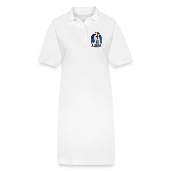 Pingouins mignons au ciel étoilé - Robe polo bio PAIGER Stanley/Stella Femme - blanc - Devant