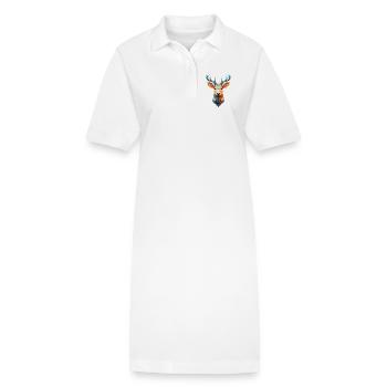 Chevreuil Chevreuil Chevreuil polygone Chevreuil Cerf - Robe polo bio PAIGER Stanley/Stella Femme - blanc - Devant