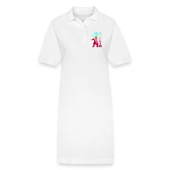 Berliner Bär gefüllt mit Skyline Fernsehturm - Stanley/Stella Frauen Bio-Polokleid PAIGER - Weiß - Vorne