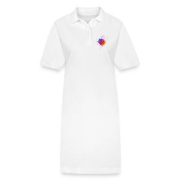 Bunte Farbspritzer - Farbverlauf Aquarell - Stanley/Stella Frauen Bio-Polokleid PAIGER - Weiß - Vorne
