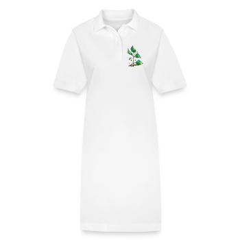 feuilles - Robe polo bio PAIGER Stanley/Stella Femme - blanc - Devant