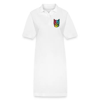 Chat Pop Art - Wildstyle Splatter Graffiti Streetw - Robe polo bio PAIGER Stanley/Stella Femme - blanc - Devant
