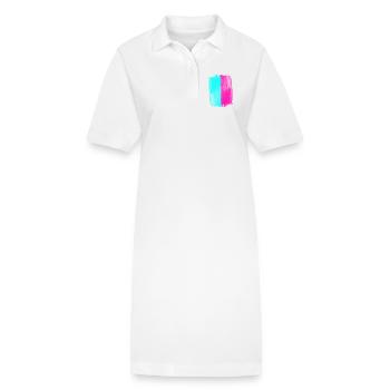 Rose Et turquoise tendance Couleur acrylique Je l’aime - Robe polo bio PAIGER Stanley/Stella Femme - blanc - Devant