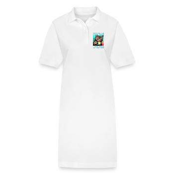 Café avec un chat - Robe polo bio PAIGER Stanley/Stella Femme - blanc - Devant