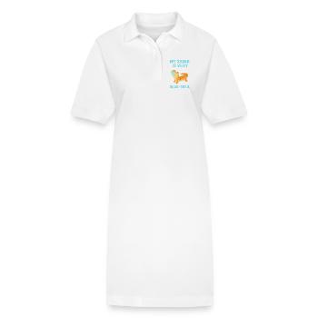 Eidechse Blau Zunge - Stanley/Stella Frauen Bio-Polokleid PAIGER - Weiß - Vorne