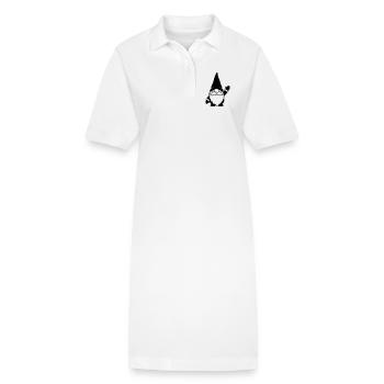 Lustiger Wichtel am Winken Illustration - Stanley/Stella Frauen Bio-Polokleid PAIGER - Weiß - Vorne