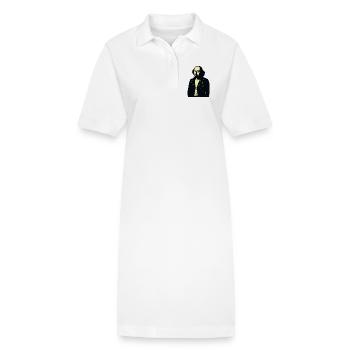 William Shakespeare, portrait du rebelle de minuit - Robe polo bio PAIGER Stanley/Stella Femme - blanc - Devant
