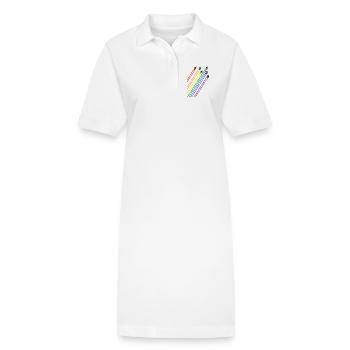 Black planes with rainbow trails - Stanley/Stella PAIGER Organic Women’s Polo Dress - white - Front
