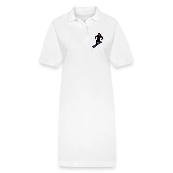 Snowboardeur dynamique - Robe polo bio PAIGER Stanley/Stella Femme - blanc - Devant
