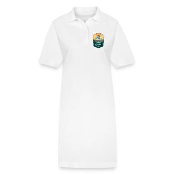 Insigne de voyage rétro Sunset au Japon du château d’Osaka - Robe polo bio PAIGER Stanley/Stella Femme - blanc - Devant