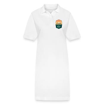 Beirut Raouche Rocks Retro Sunset Travel Badge - Stanley/Stella PAIGER Organic Women’s Polo Dress - white - Front