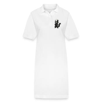 Mascotte moufette confiante - Robe polo bio PAIGER Stanley/Stella Femme - blanc - Devant