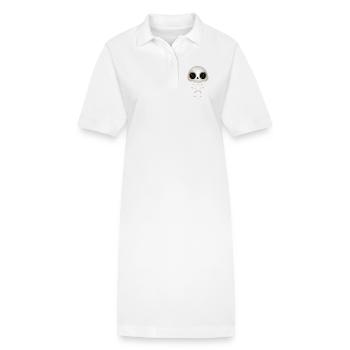 Crâne mignon avec orbites et cils foncés - Robe polo bio PAIGER Stanley/Stella Femme - blanc - Devant