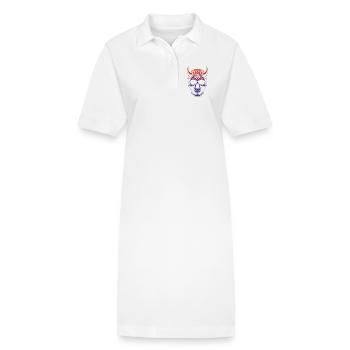 Crâne avec cornes - Robe polo bio PAIGER Stanley/Stella Femme - blanc - Devant