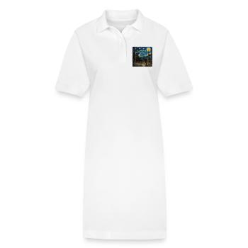 Bigfoot, Big Foot, Van Gogh, Starry Night - Stanley/Stella PAIGER Organic Women’s Polo Dress - white - Front